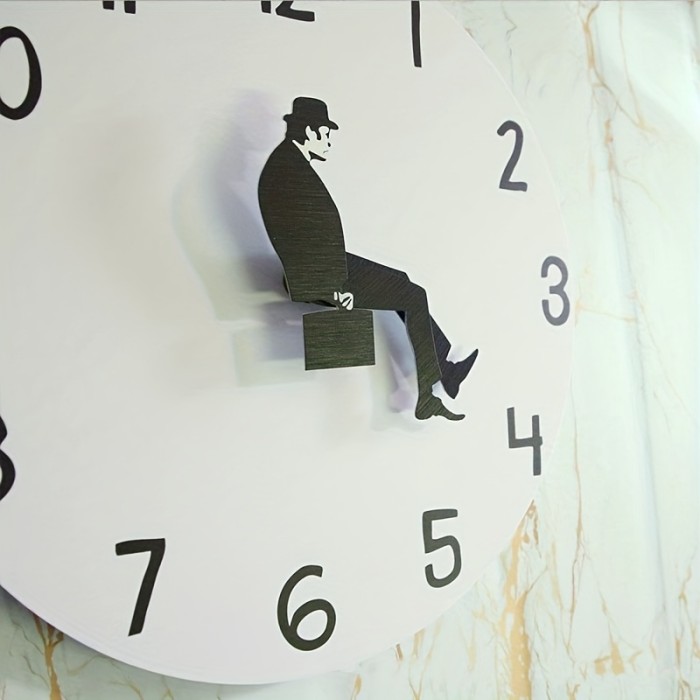 1pc British Comedy Inspired Ministry Of Silly Walk Wall Clock Comedian Home Decor Novelty Wall Watch Funny Walking Silent Mute Clock 30cm\u002F11.81inch, (Not Included Battery)
