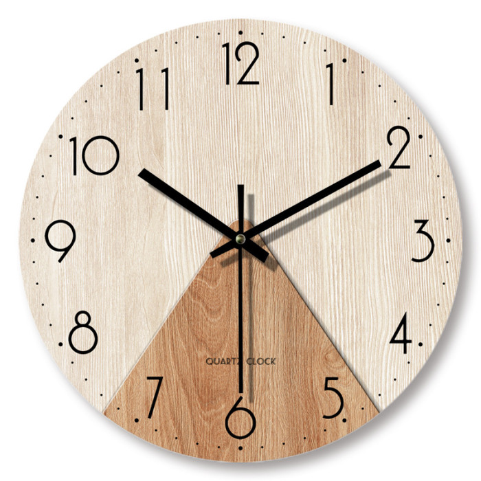 1pc Wooden Wall Clock, Frameless Non-Ticking Silent Hanging Wall Watch, Nordic Decorations For Living Room Bedroom Home