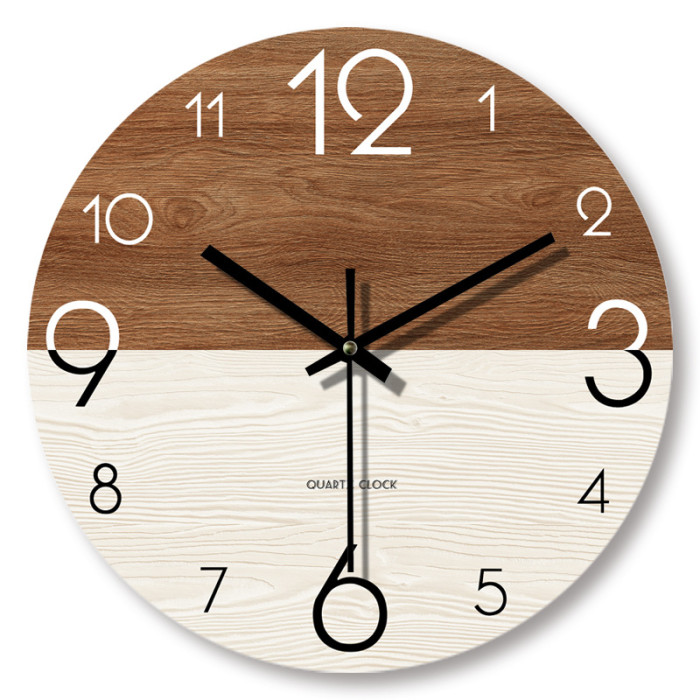 1pc Wooden Wall Clock, Frameless Non-Ticking Silent Hanging Wall Watch, Nordic Decorations For Living Room Bedroom Home