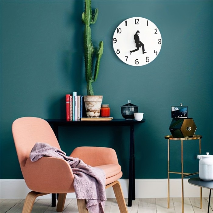 1pc British Comedy Inspired Ministry Of Silly Walk Wall Clock Comedian Home Decor