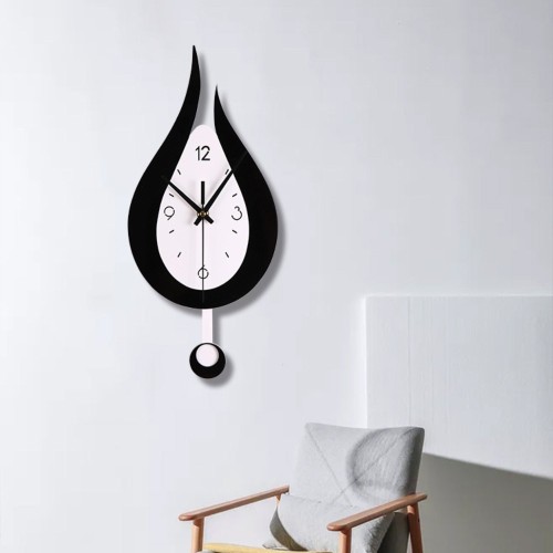 1pc Water Drop Modern Simple Creative Swing Wall Clock, Household Living Room Decor Silent Bedroom European Wall Clock
