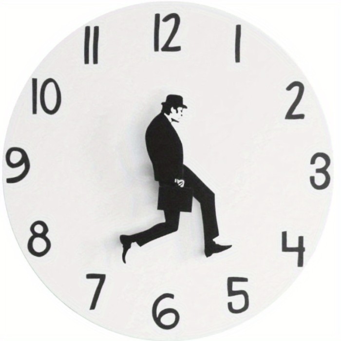 1pc British Comedy Inspired Ministry Of Silly Walk Wall Clock Comedian Home Decor