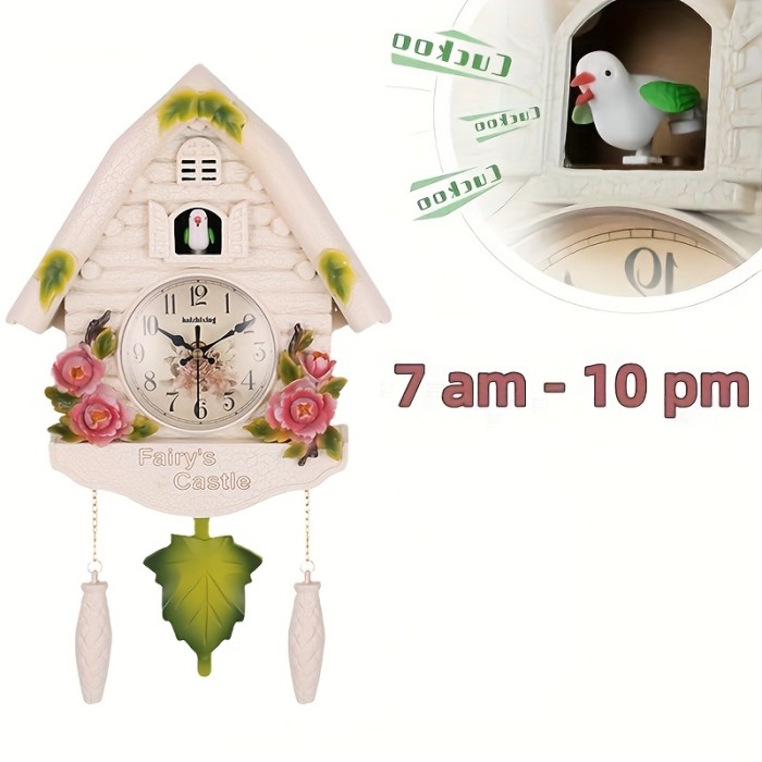 1pc, Cuckoo Clock Birdhouse Wall Clock With Natural Bird Voices