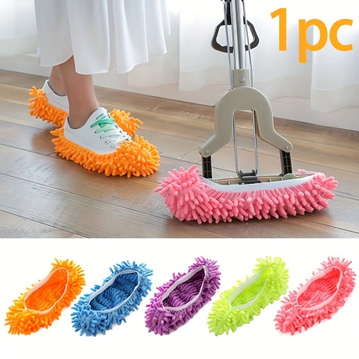 1pc Multifunctional Floor Dust Cleaning Slippers Shoe, Lazy Mopping Shoes Mop Caps, Cleaning Floor Removable And Washable Mopping Slippers