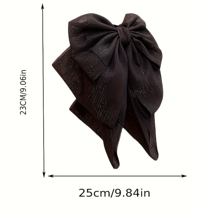 1pcs Black Bow Ribbon Grab Hair Clip Large Hair Claw Clip Vintage Elegant Headwear Hair Accessories