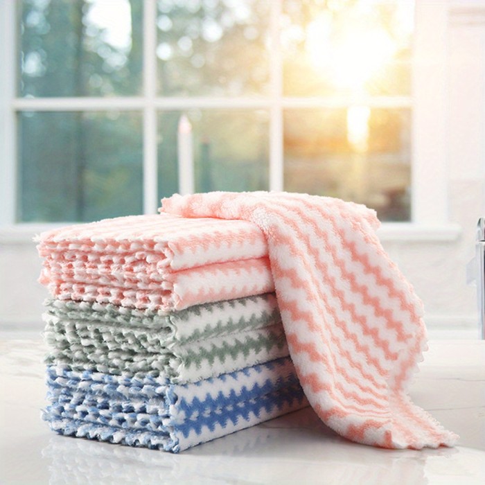 10\u002F20pcs Kitchen Towels And Dishcloths Rag Set 9.4in*5.5in Small Dish Towels For Washing Dishes Dish Rags For Everyday Cooking Baking-Random Color