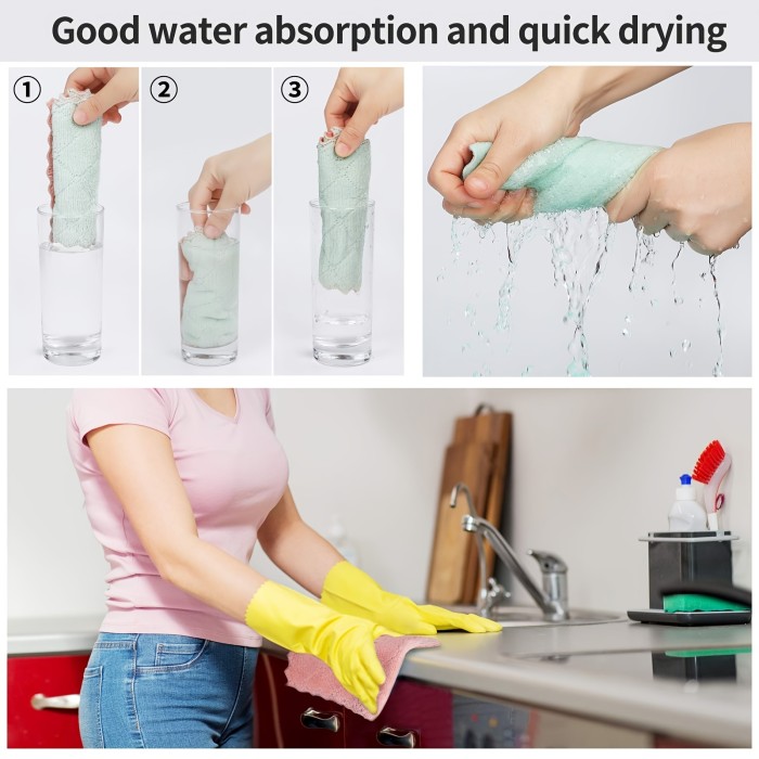 mall Dish Towels For Washing Dishes Dish Rags For Everyday Cooking Baking-Random Color