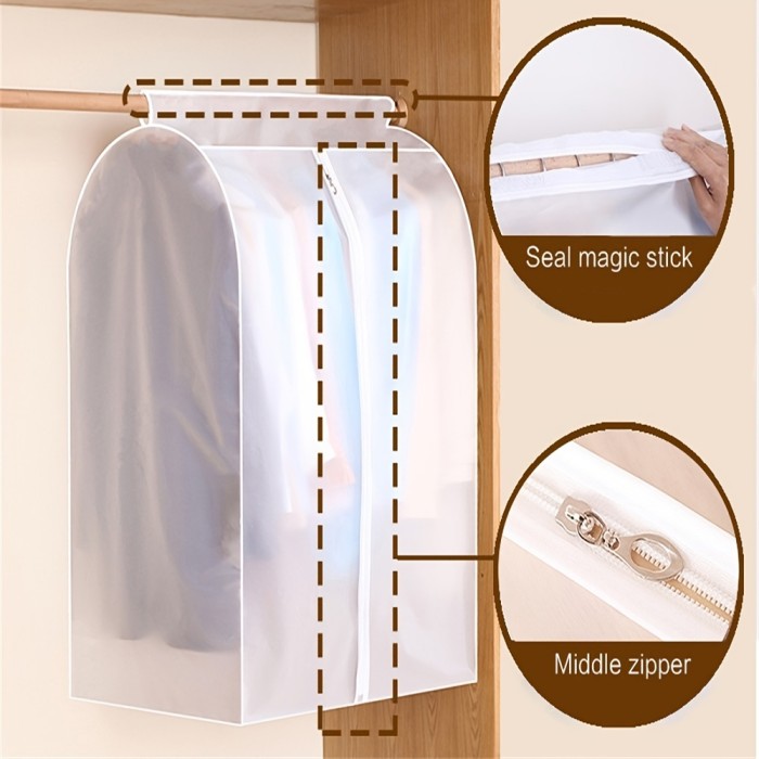 Lightweight Closet Storage Bags Translucent Dustproof Waterproof Hanging Clothing Storage Bag