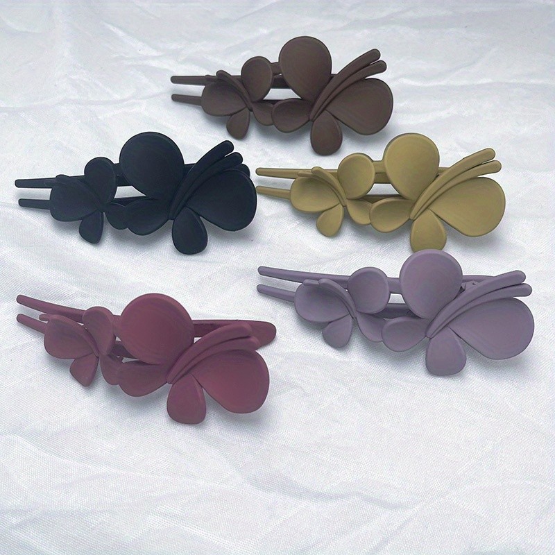 5pcs Cute and Sweet Frosted Butterfly Hair Clips for Women and Girls - Perfect for Ponytails and Hair Accessories