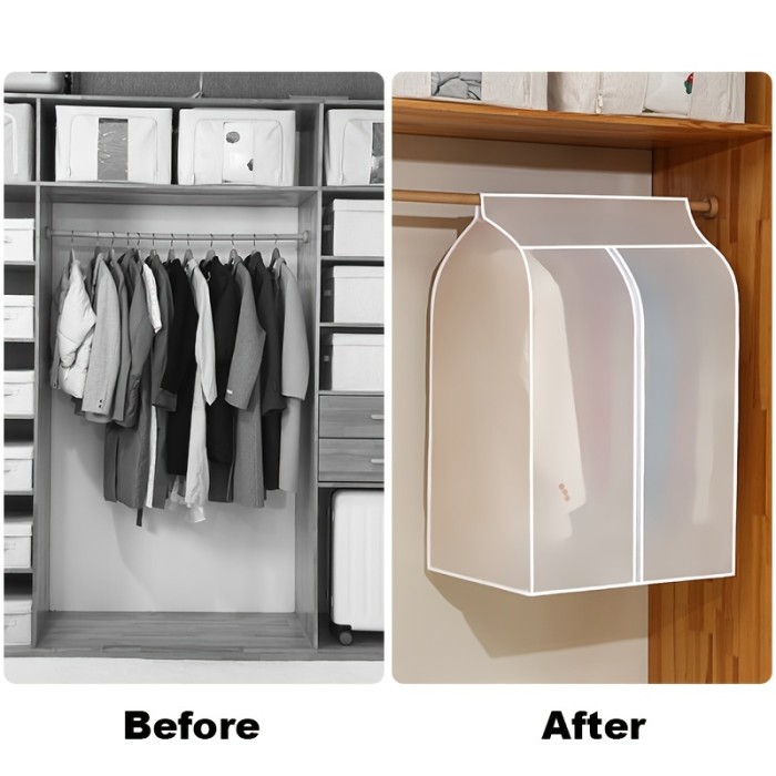 Lightweight Closet Storage Bags Translucent Dustproof Waterproof Hanging Clothing Storage Bag