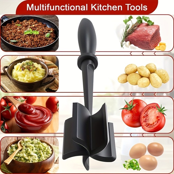 1pc Meat Chopper, Meat Shredder, Heat Resistant Pulverizer Suitable For Hamburger Meat Ground Beef Smasher Shredder Top-Quality Meat Masher Grinder For Crafting Burgers, Beef, Turkey, And More