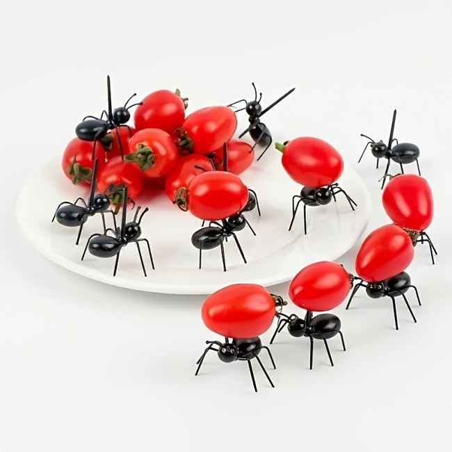 12pcs, Reusable Ant Toothpicks - Perfect for Fruit, Dessert, and Appetizers - Ideal for Kitchen, Baby Shower, Wedding, and Birthday Parties