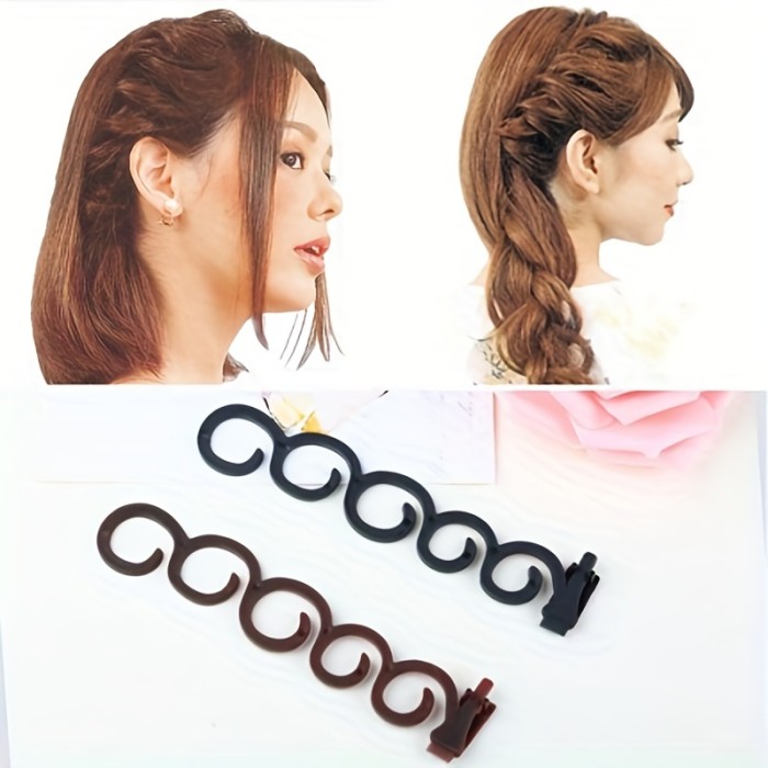 2pcs\u002FSet Hair Twist Braider And Hook Curler DIY Magic Hair Twist Styling Accessories For Women Girls