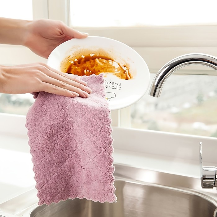 10\u002F20pcs Kitchen Towels And Dishcloths Rag Set 9.4in*5.5in Small Dish Towels For Washing Dishes Dish Rags For Everyday Cooking Baking-Random Color
