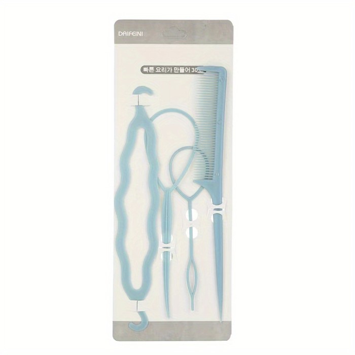 4pcs\u002Fset Hair Curler Set Plastic Double Hook Pull Hairpin Hair Bun Make Tool For Hair Styling