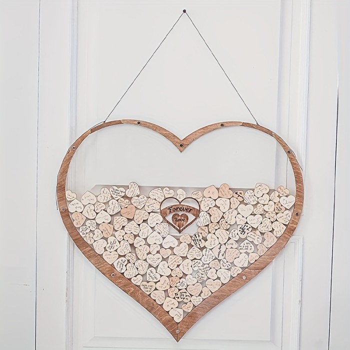 Set, Wedding Celebration Birthday Party Decoration Props, Sign-in Tree Platform Bottle Heart Photo Frame