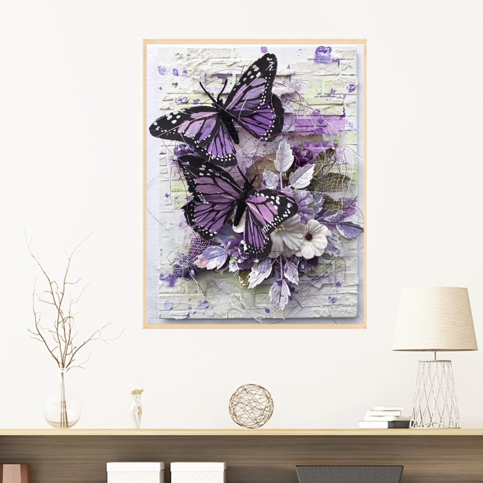 5d Diamond Painting Kits For Adults,Full Gem Diamond Art Animals Butterfly Rhinestone Painting With Diamonds Pictures Arts And Crafts For Home Wall Decor 12x16 Inch