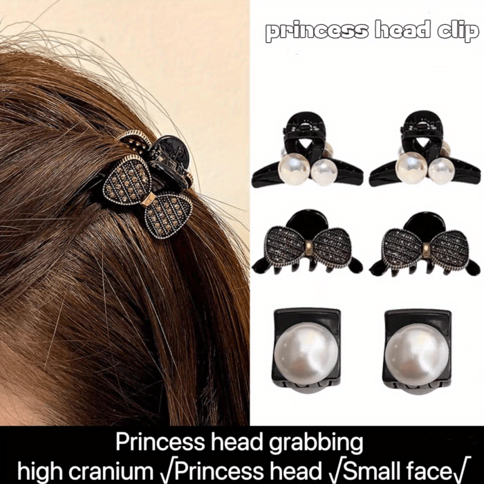 Alloy Camellia Faux Pearl Mini Hair Claw Clip Strong Hold Grip Hair Jaw Clip For Thick Hair Accessories For Beach Daily Party