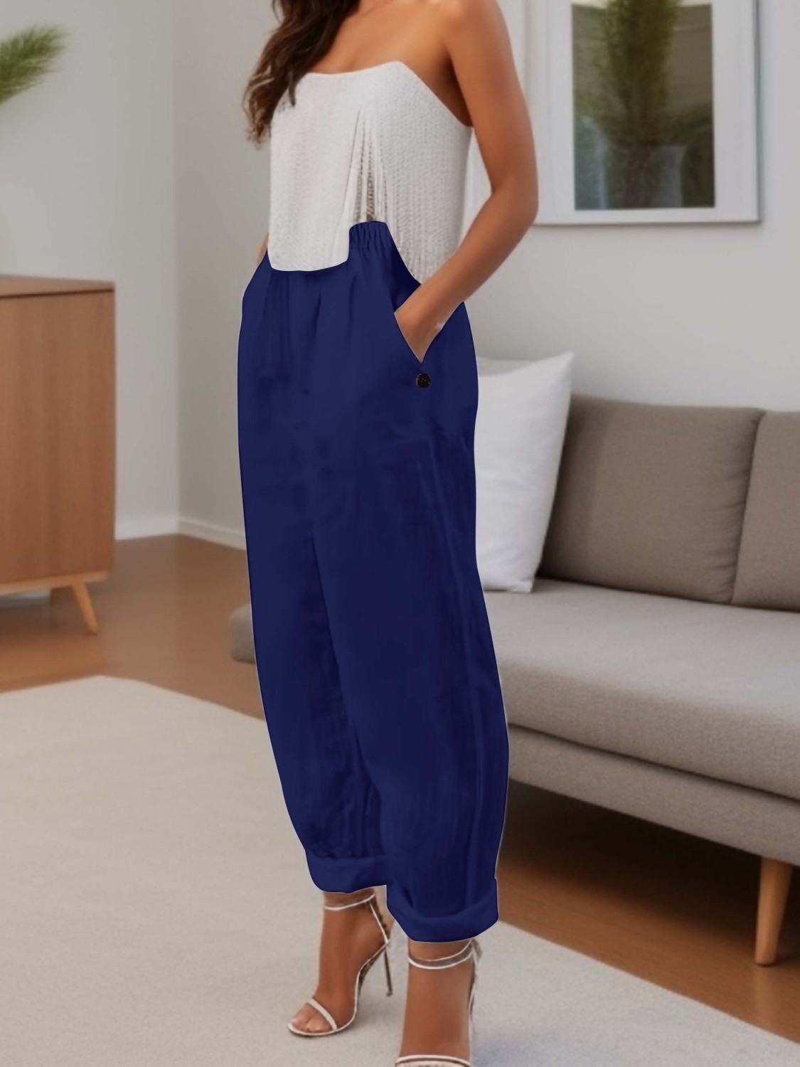 WIDE LEG ELASTIC WAIST PANT MIDSUMMER MOSAICS