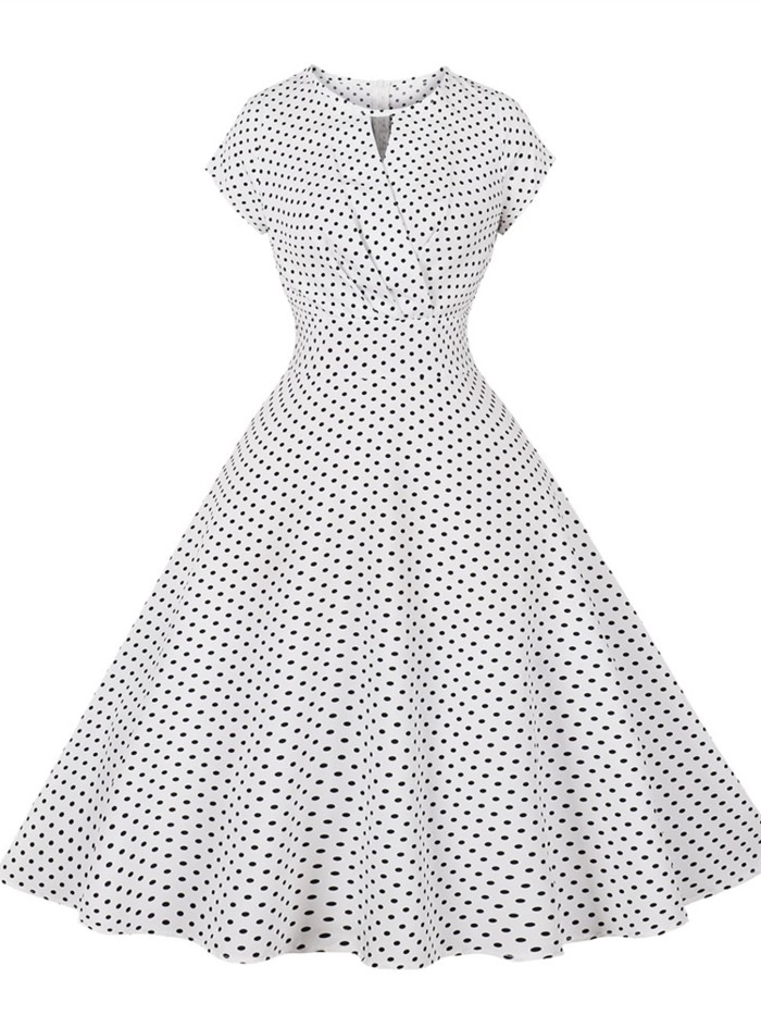 Women's Dresses Casual Summer Fashion Polka Dot Retro Loose Swing Dresses