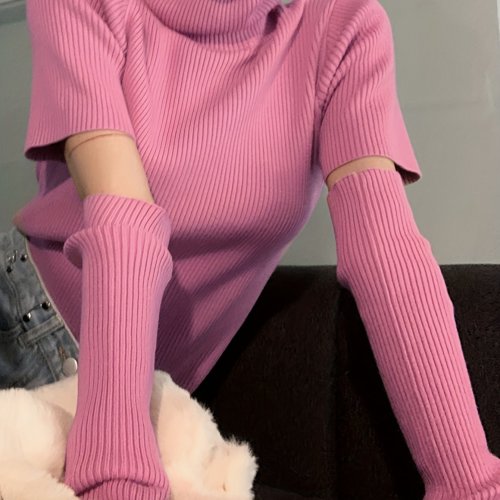 Solid Turtleneck Slim Sweater, Versatile Pullover Sweater For Fall & Winter, Women's Clothing