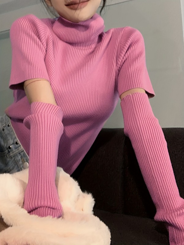 Solid Turtleneck Slim Sweater, Versatile Pullover Sweater For Fall & Winter, Women's Clothing