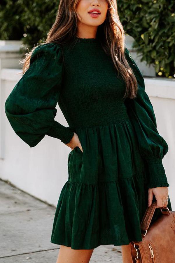 Long Sleeve Smocked Dress