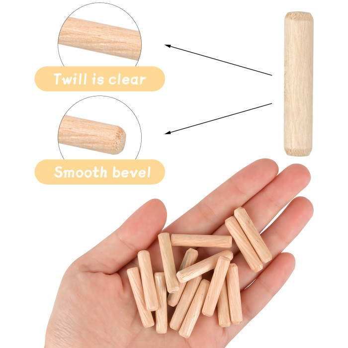 200pcs 6mmx30mm Wooden Dowel Pins - Perfect for Furniture Woodwork Projects!