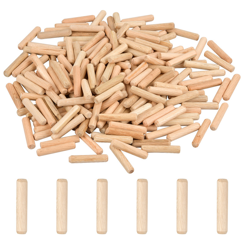 200pcs 6mmx30mm Wooden Dowel Pins - Perfect for Furniture Woodwork Projects!
