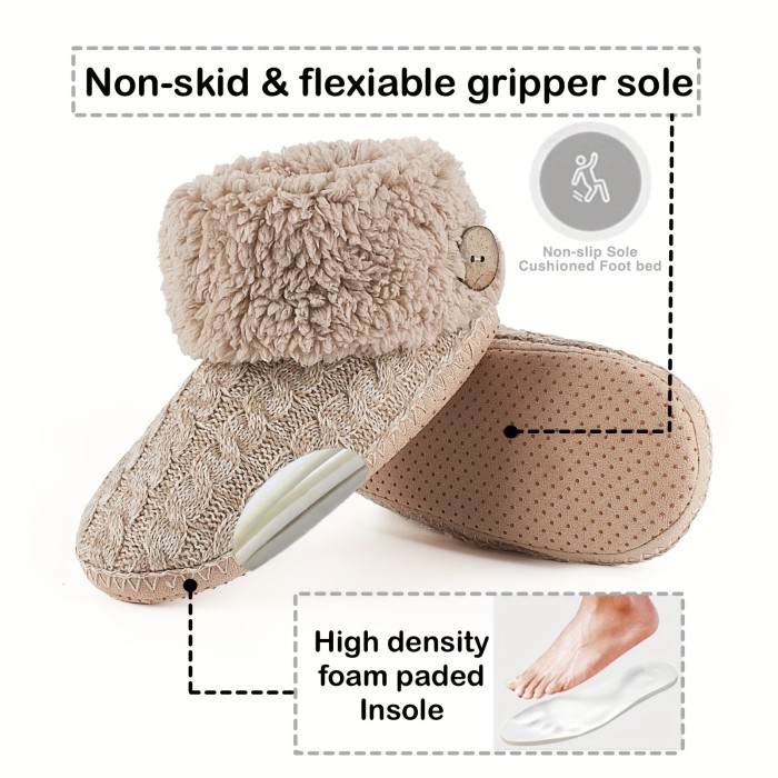 Warm Solid Color Slippers, Casual Slip On Plush Lined Shoes, Comfortable Indoor Home Slippers