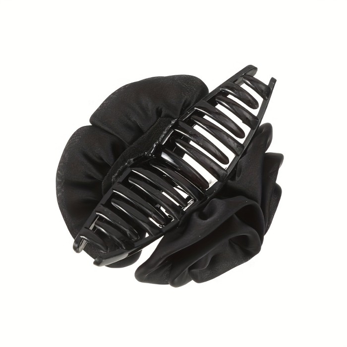 Black Rose Flower Hair Claw Clip Shark Clip For Thick And Thin Hair  For Women Non-Slip Hair Clip Accessories ( Black , White Burgundy )