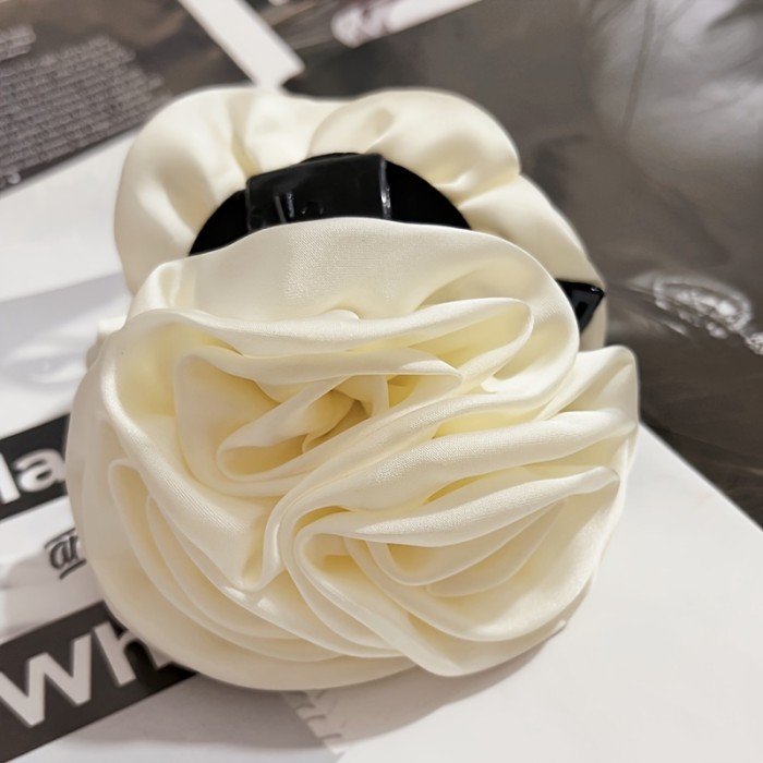 Big Rose Flower Hair Claw Shakr Claw Vintage Back Head Hair Clip Coquette Style Hair Accessory