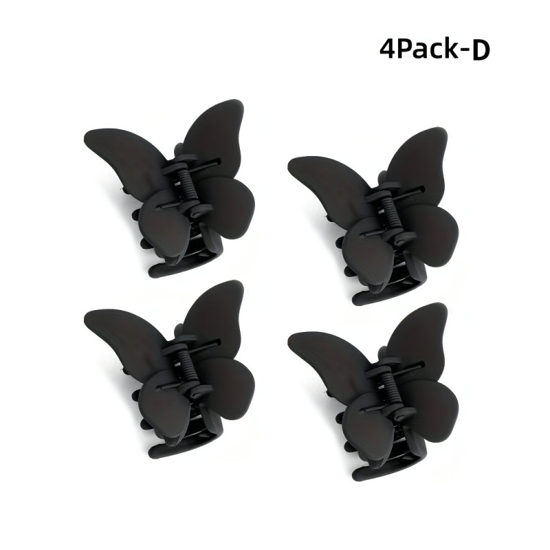 4pcs Small Matte Hair Claw Clip Butterfly Shaped Hair Claw Sweet Hair Claw For Side Hair Bang Braids Women Girls Sweet Hair Claw Clip