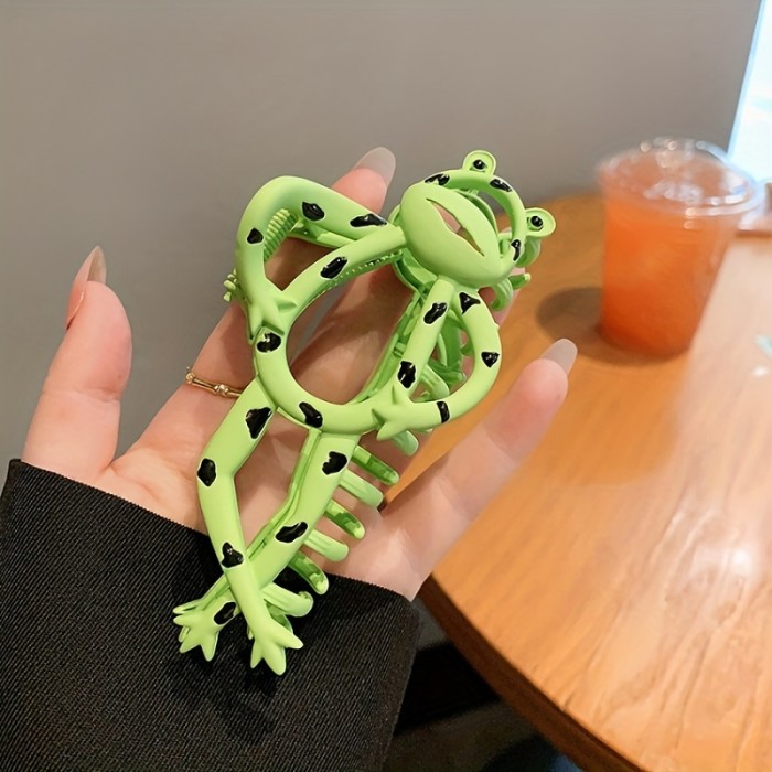 Cute Metal Frog Hair Claw Clip - Non-Slip Ponytail Holder for Women and Girls - Creative Hair Accessory and Gift