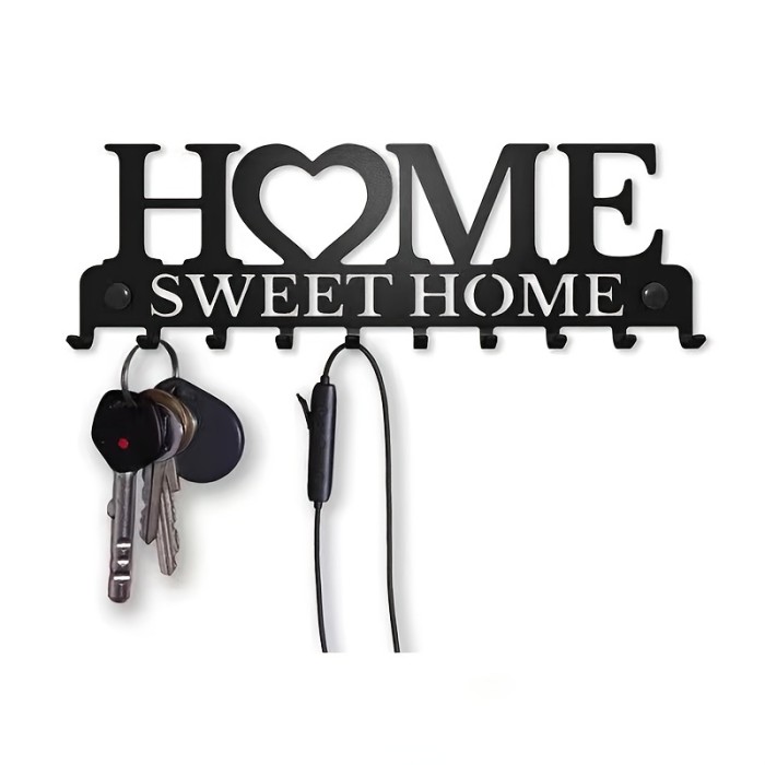 1pc Key Holder For Wall Mount Sweet Home Organizer Decorative, Metal Hanger For Front Door, Bedroom, Store House, Work, Car, Vehicle Keys Vintage Decor Wall Decor, Aesthetic Room Decor