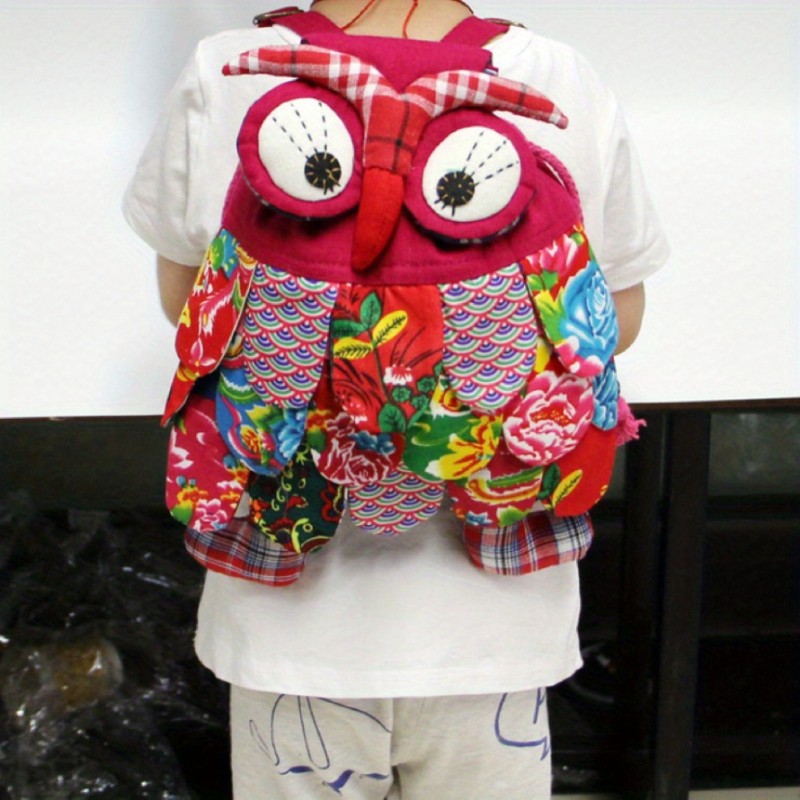 Children's Owl Backpack, Patchwork Special Backpack, Ethnic Style Backpack