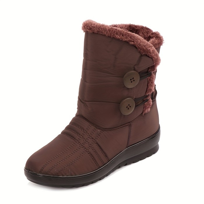 Women's Simple Snow Boots, Casual Plush Lined Winter Boots, Women's Comfortable Short Boots
