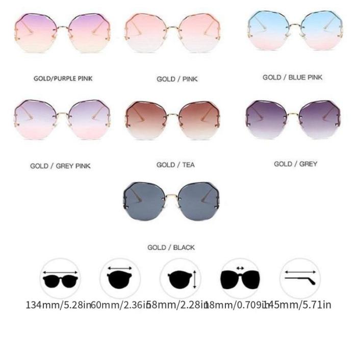 Fashion Sunglasses Women Metal Female Vintage Ladies Stylish Design Oversized Square Sunglasses For Women