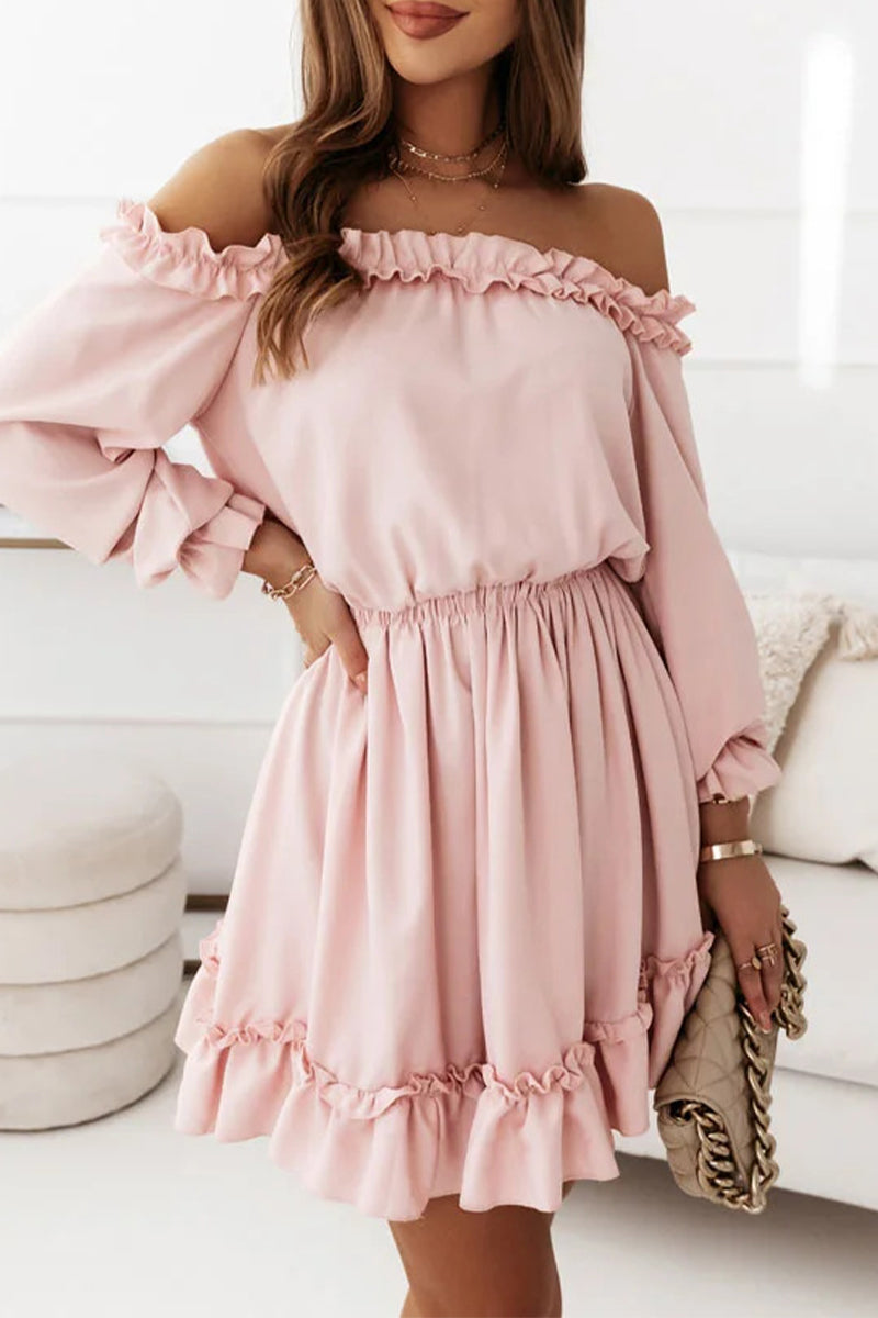Sexy Solid Stringy Selvedge Off the Shoulder Princess Dresses(No Belt)