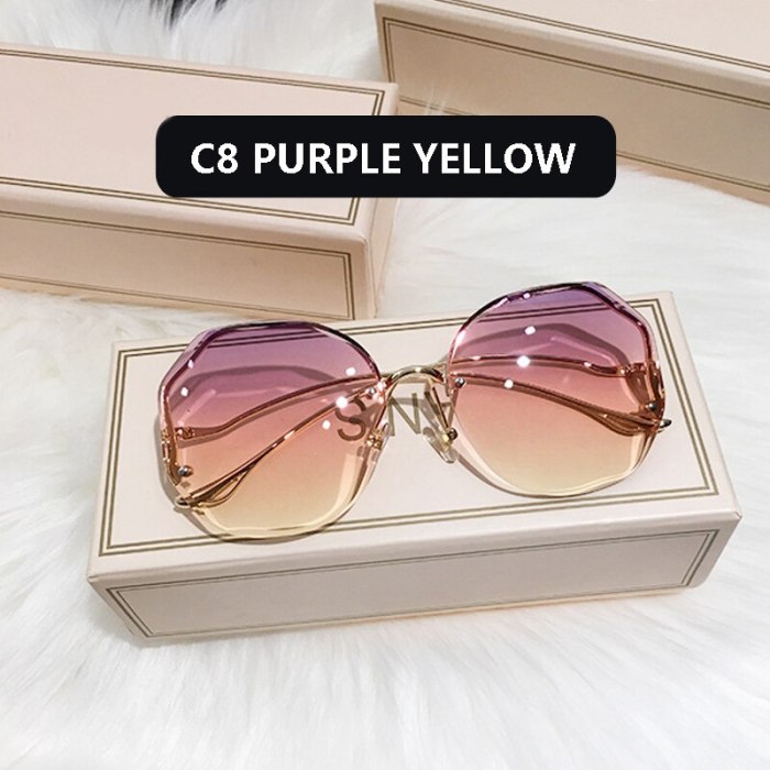 Fashion Sunglasses Women Metal Female Vintage Ladies Stylish Design Oversized Square Sunglasses For Women