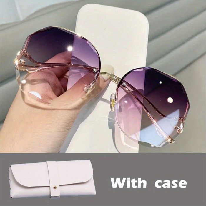Fashion Sunglasses Women Metal Female Vintage Ladies Stylish Design Oversized Square Sunglasses For Women