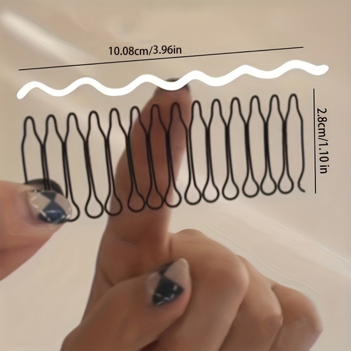 5pcs\u002Fset Wavy Hair Trimming Fork Combing Tools Fixer Comb Hair Pin Wavy Comb Clips Bobby Pins Mini Bangs Holder (for The Four Seasons, Women, Hairdressing)
