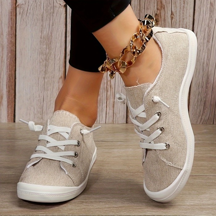 Women's Geometric Pattern Sneakers, Casual Lace Up Low Top Shoes, Lightweight Outdoor Walking Shoes
