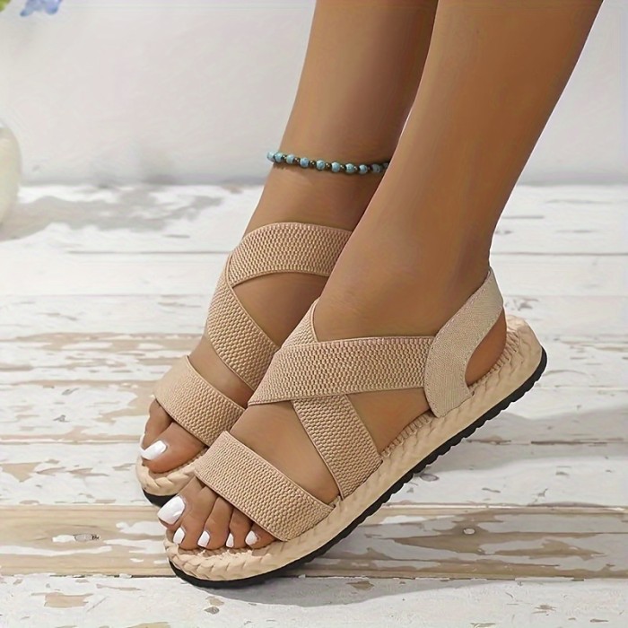 Women's Flat Sandals, Causal Open Toe Summer Shoes, Women's Lightweight Slip On Sandals