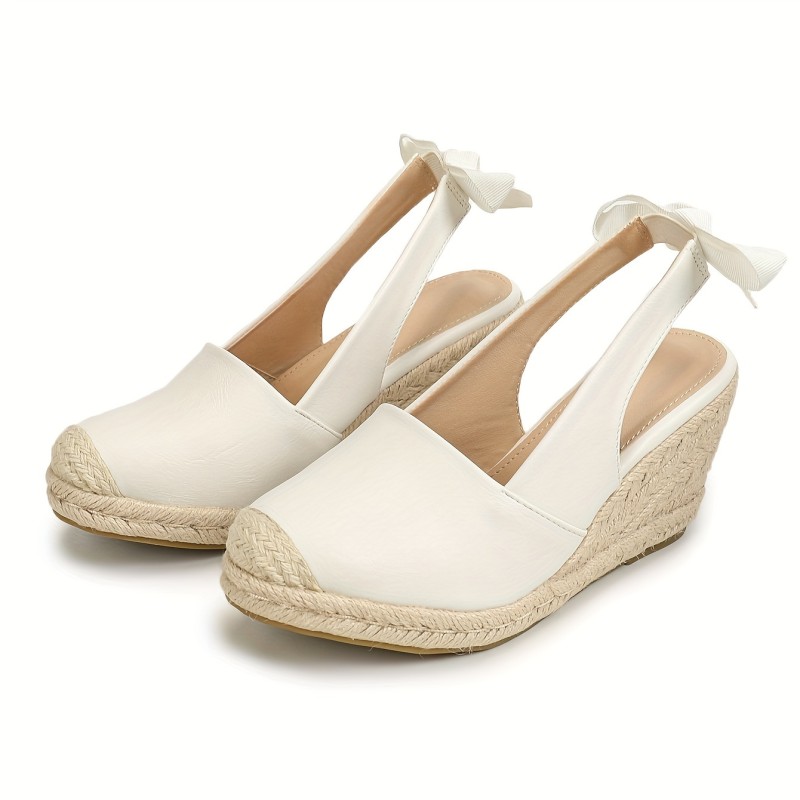Wedges Sandals For Womensm Fashion Closed Toe Bandage Espadrille Platform Stylish Slingback Summer Shoes