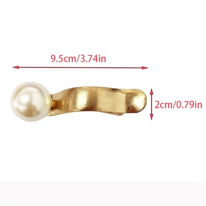 Chic Faux Pearl Large Hair Clips Women's Hair Claw Clips Classic French Hair Pins Butterfly Hair Barrettes Clips For Women Ladies Girls Styling Hair Accessories