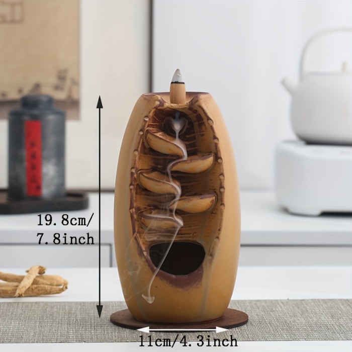 1pc Waterfall Ceramic Incense Holder for Aromatherapy and Home Decor