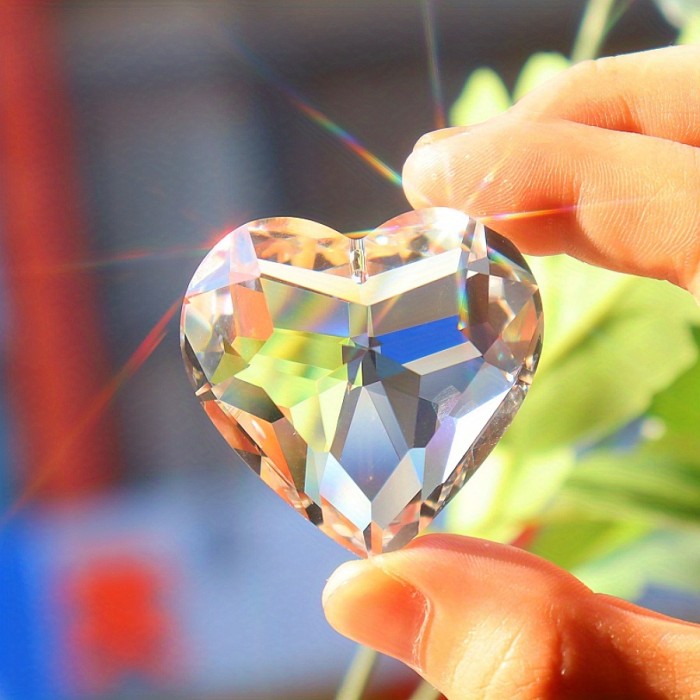 1pc Heart Spotlight Craft Jewelry Hanging Sun Catcher for Garden Decorations and Window Pendant - Perfect Mother's Day Gift