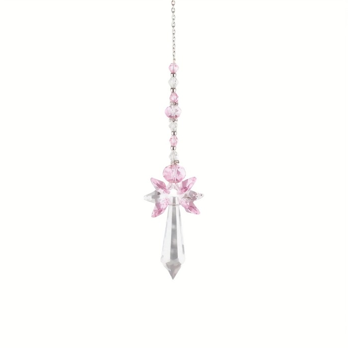 1pc, Pink Crystal Hanging Wind Chime Pendant Rainbow Maker