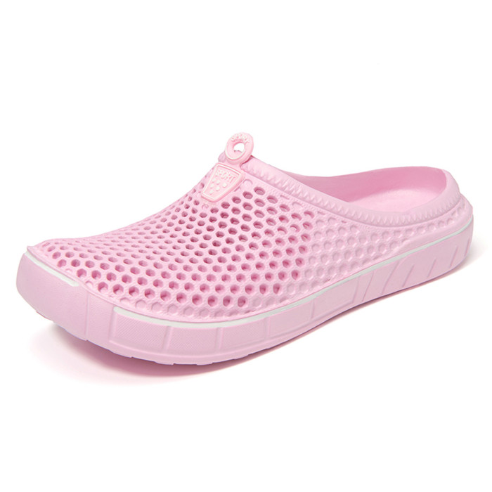 Women's Hollow Out Solid Color Slides, Closed Toe Non-slip EVA Slippers, Indoor & Outdoor Shoes